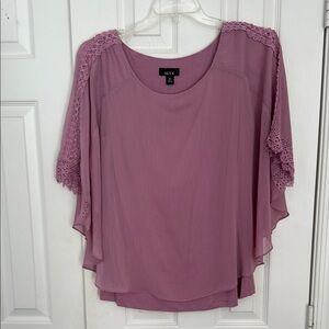 Alyx Pink Flutter Sleeve Blouse Asymmetrical Boxy